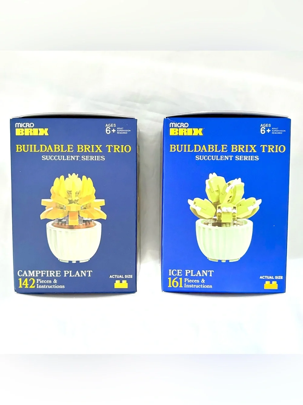 Set of 2 Micro Brix Succulent Series Ice Plant & Campfire Plant Building Blocks